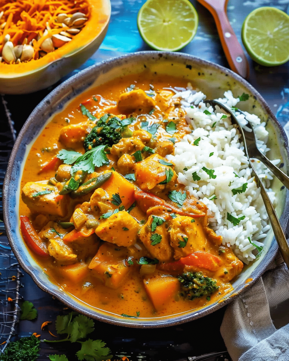 Hearty And Filling Pumpkin Curry With Chicken