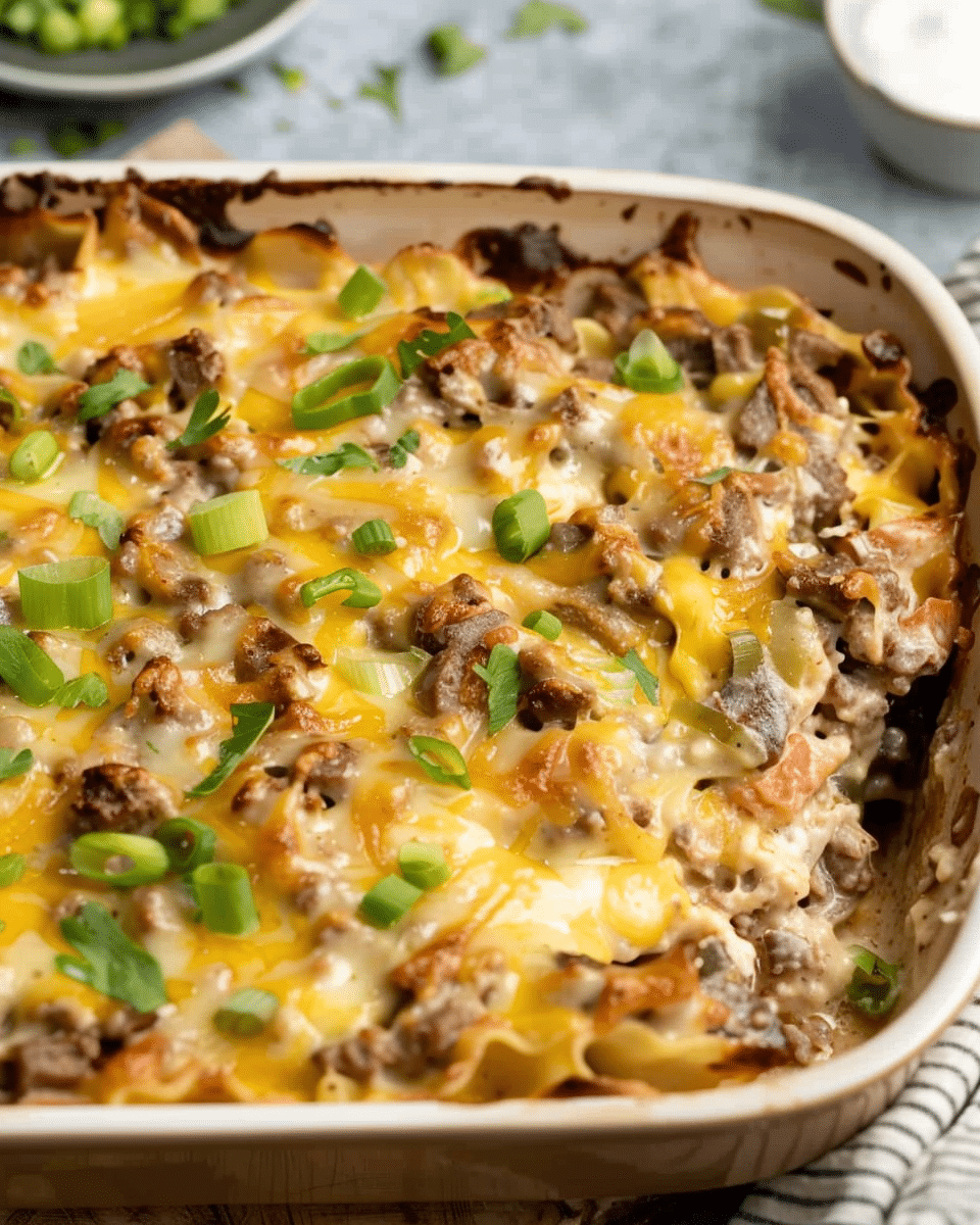 Philly Cheesesteak Casserole