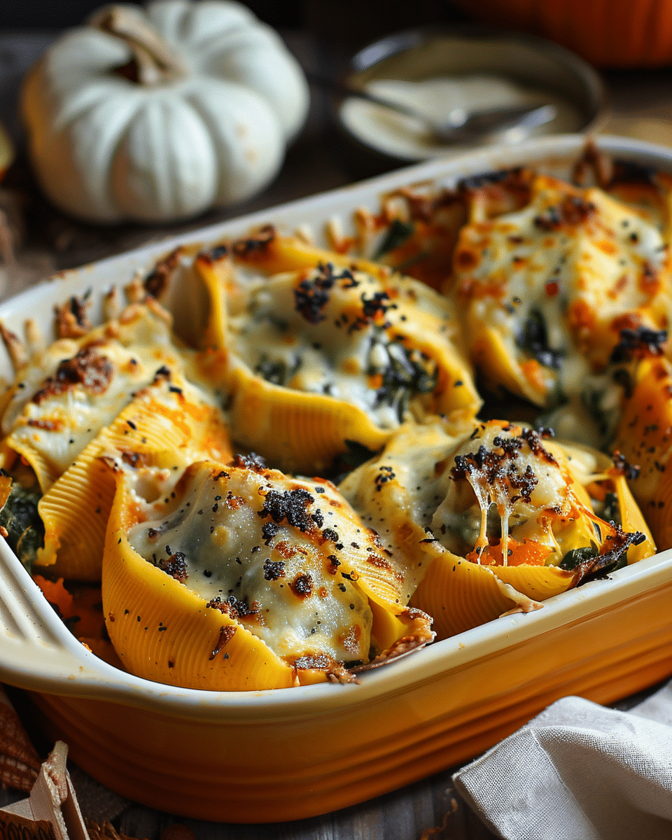Pumpkin and Spinach Stuffed Shells
