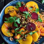 Salad with Persimmons and Beetroot Dressing