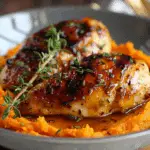 Apple Cider Glazed Chicken with Sweet Potato Mash