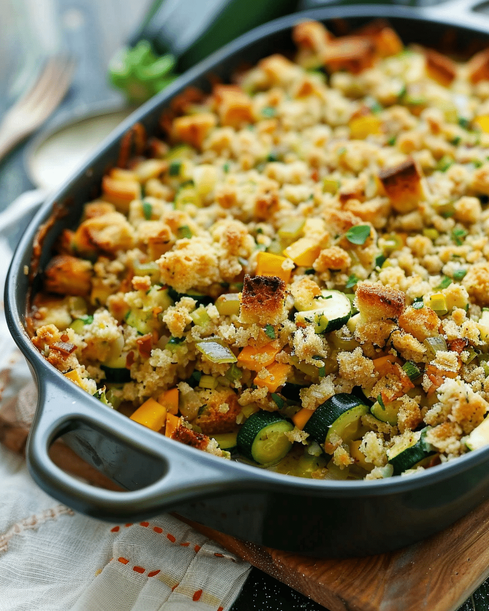 Easy Zucchini Stuffing Casserole