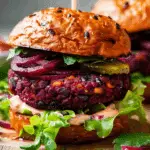 Juicy Vegan Beet & Black Bean Burgers