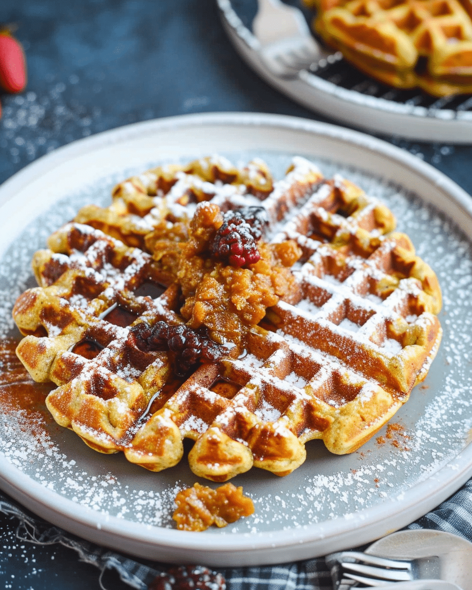 Pumpkin Oatmeal Waffles