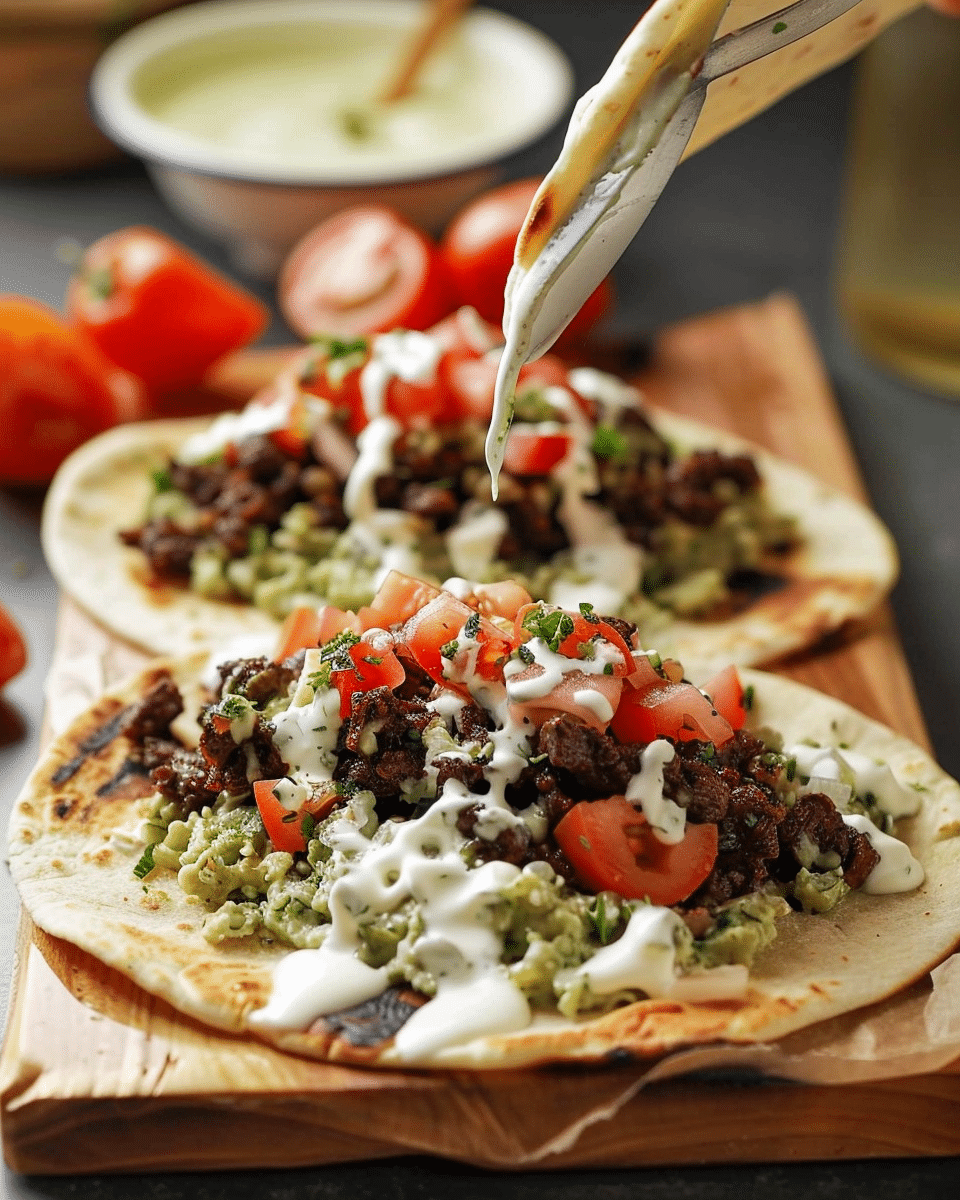 Greek Pita Smash Tacos