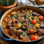 Tuscan Beef Casserole with Rosemary and Tomatoes
