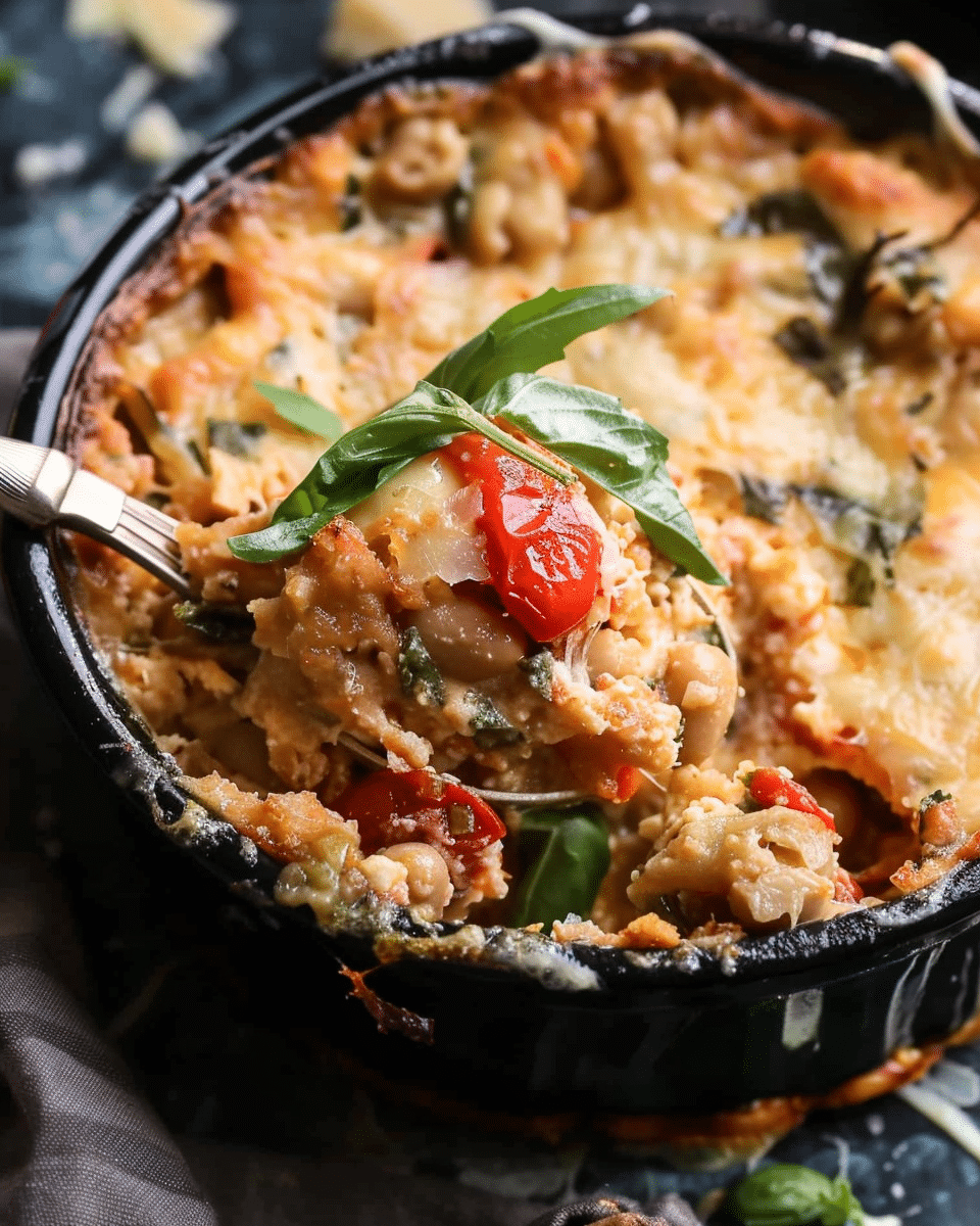 Cheesy White Bean Tomato Bake