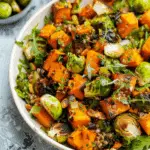 Roasted Sweet Potato and Brussels Sprout Salad