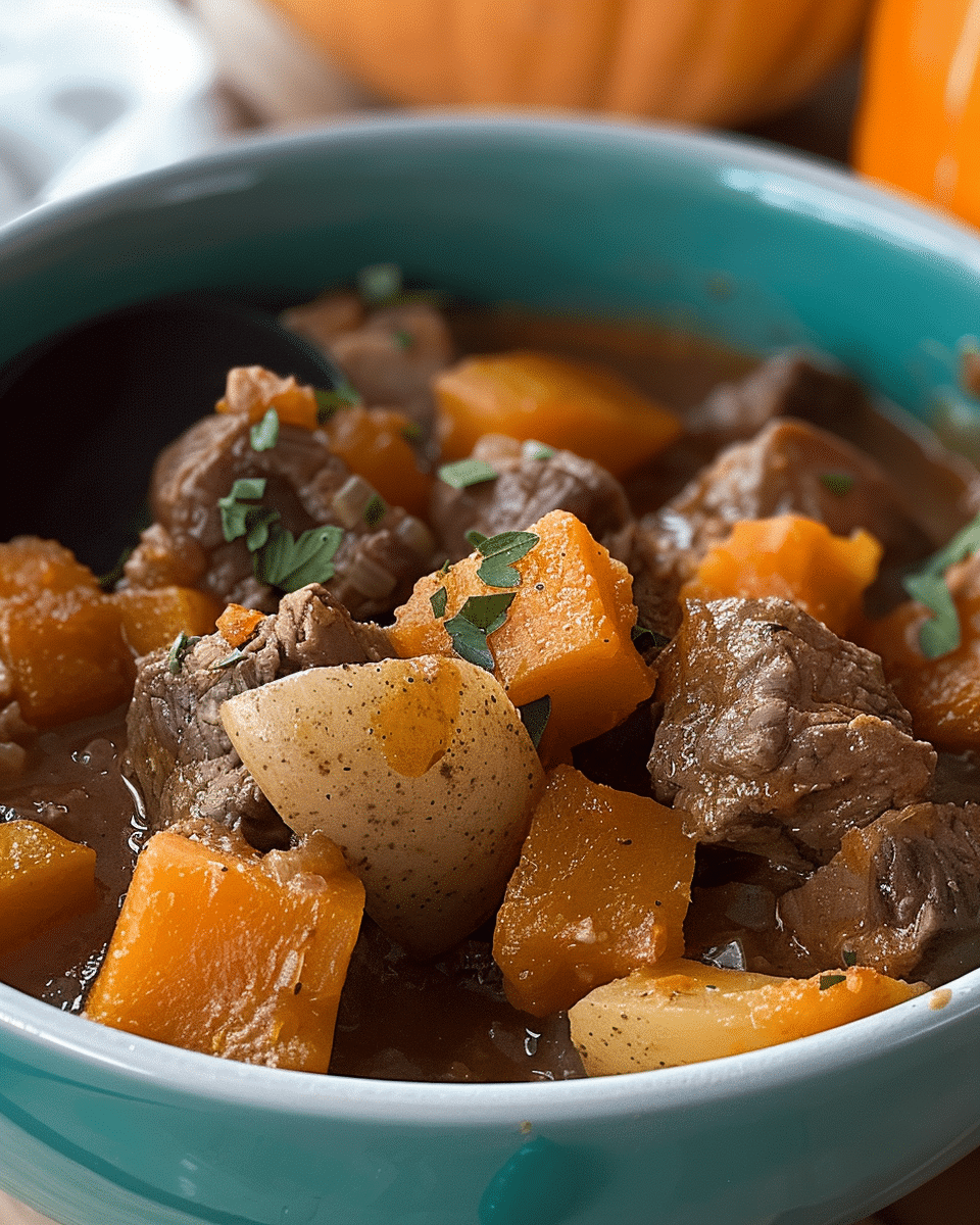 Slow Cooker Beef and Pumpkin Stew