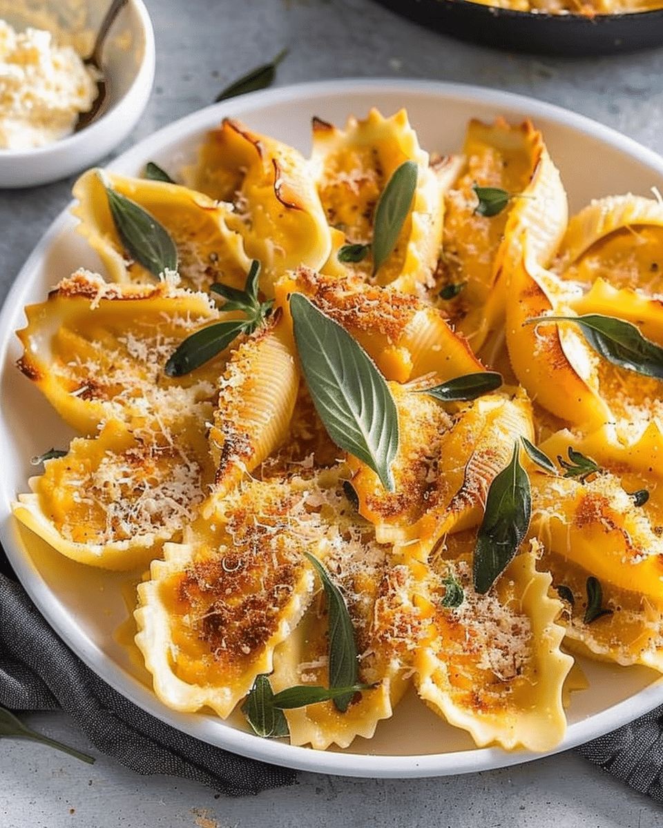 Pumpkin And Ricotta Stuffed Pasta Shells