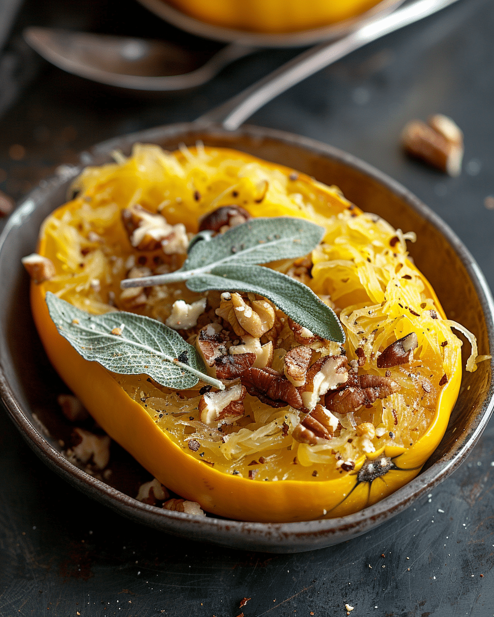Spaghetti Squash with Sage Brown Butter and Hazelnuts