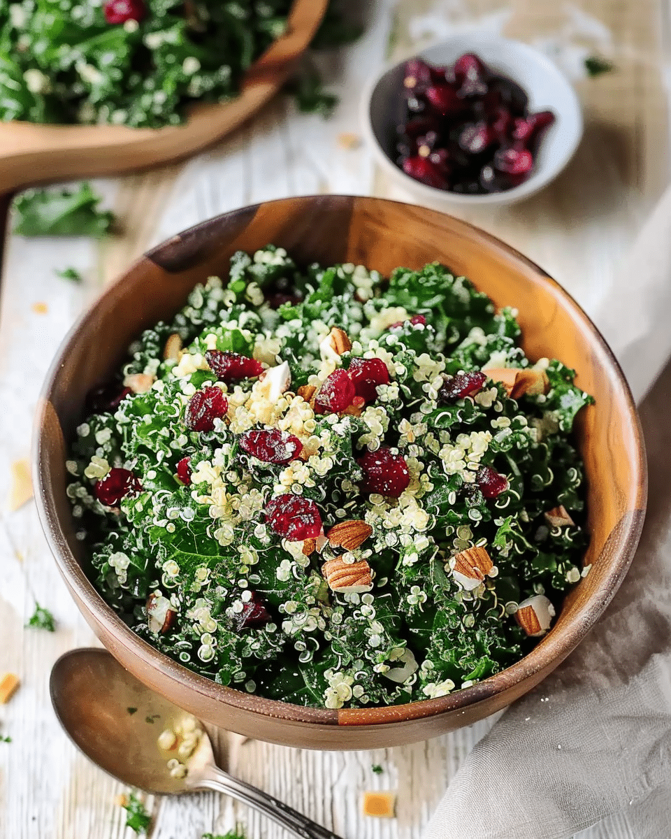 Kale Salad with Quinoa and Cranberries
