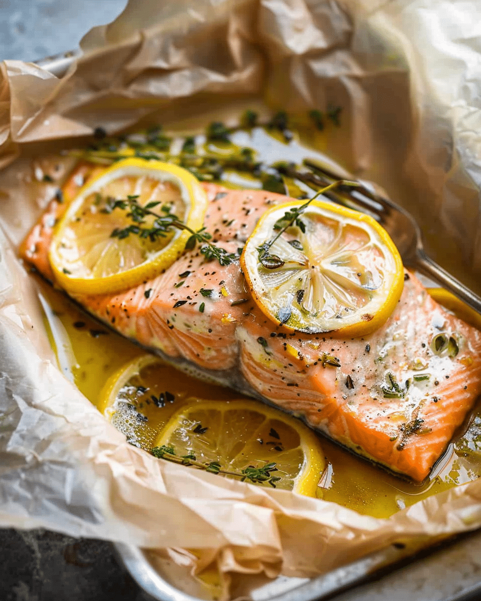 Lemon Butter Salmon in Parchment Paper