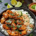 Honey Sriracha Chicken Rice Bowls with Creamy Lime Sauce