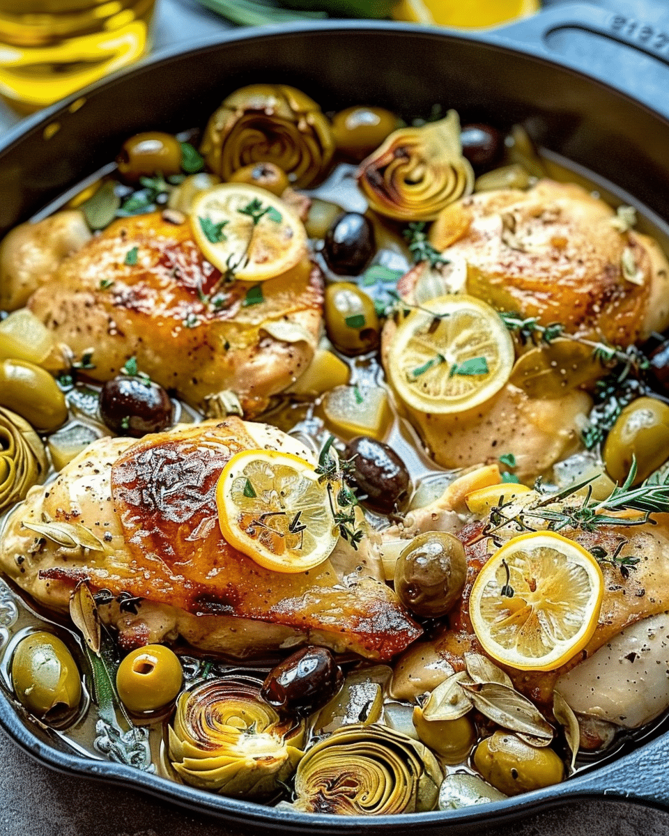 Lemon Chicken with Artichokes & Olives