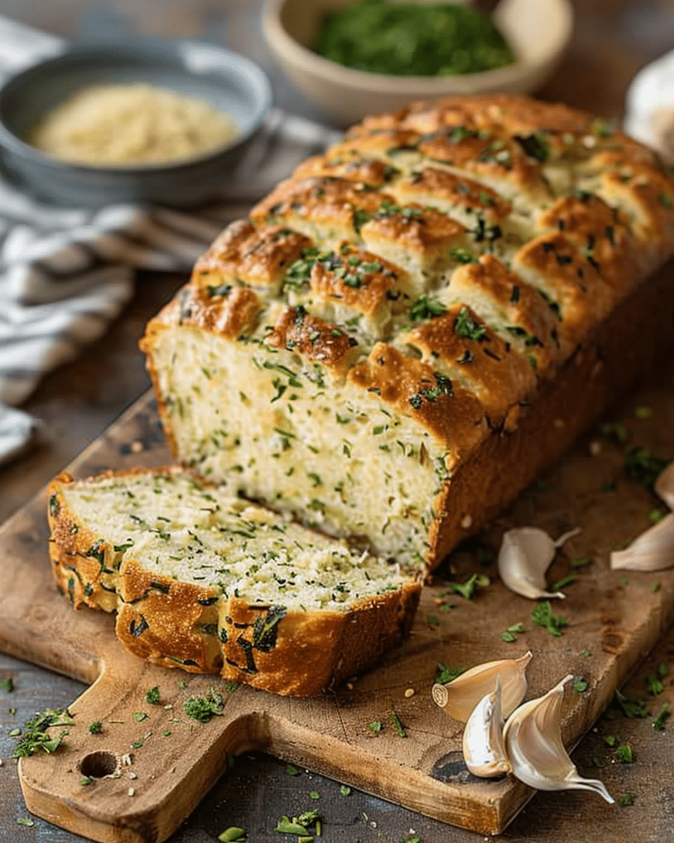 No-Knead Gluten-Free Garlic Herb Loaf
