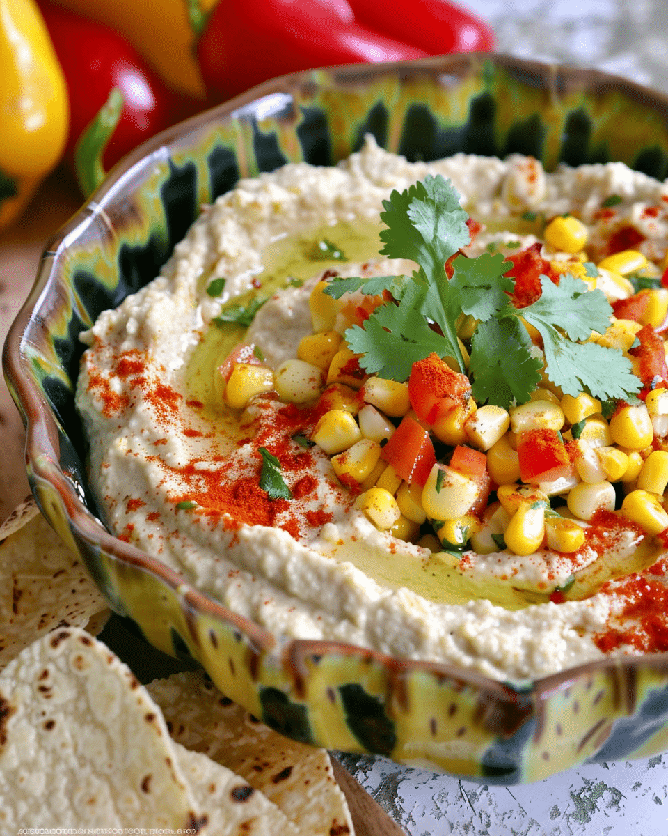 Southwest Hummus with Spicy Corn Relish