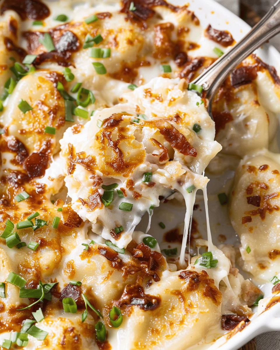Cheesy Pierogi Casserole