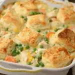 Chicken Pot Pie Casserole with Biscuits