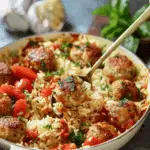One-Pot Salmon Meatballs and Rice