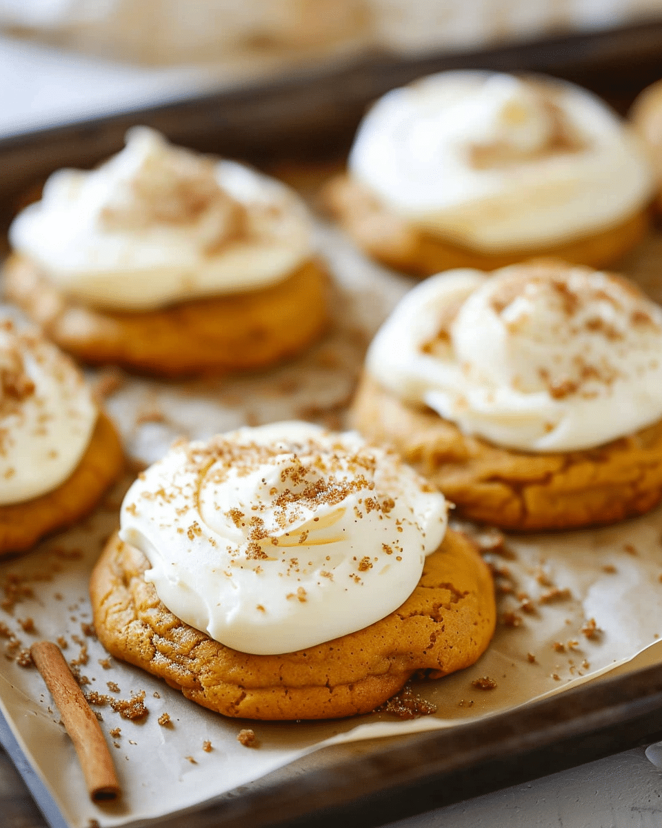 Pumpkin Cookies with Cream Cheese Frosting