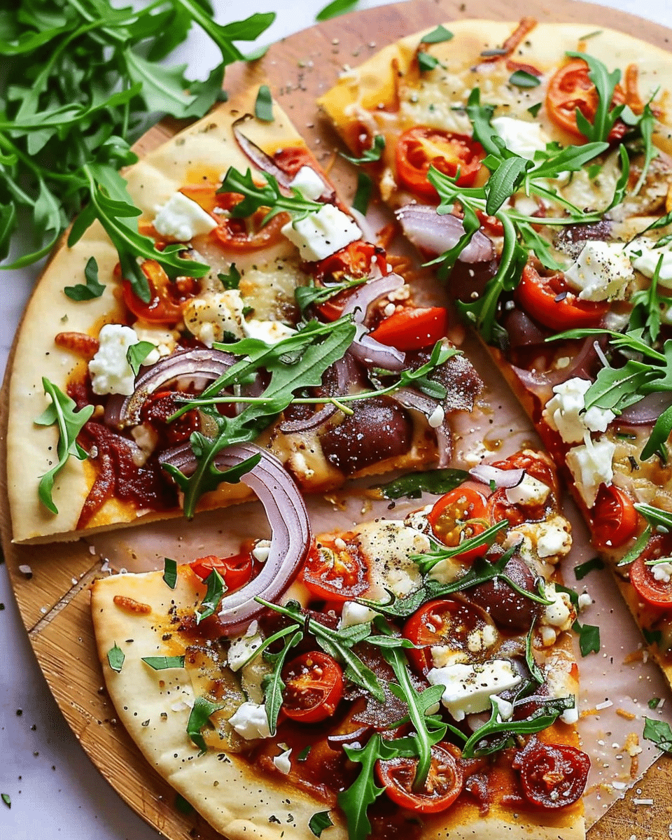 Sheet Pan Greek Pita Pizza