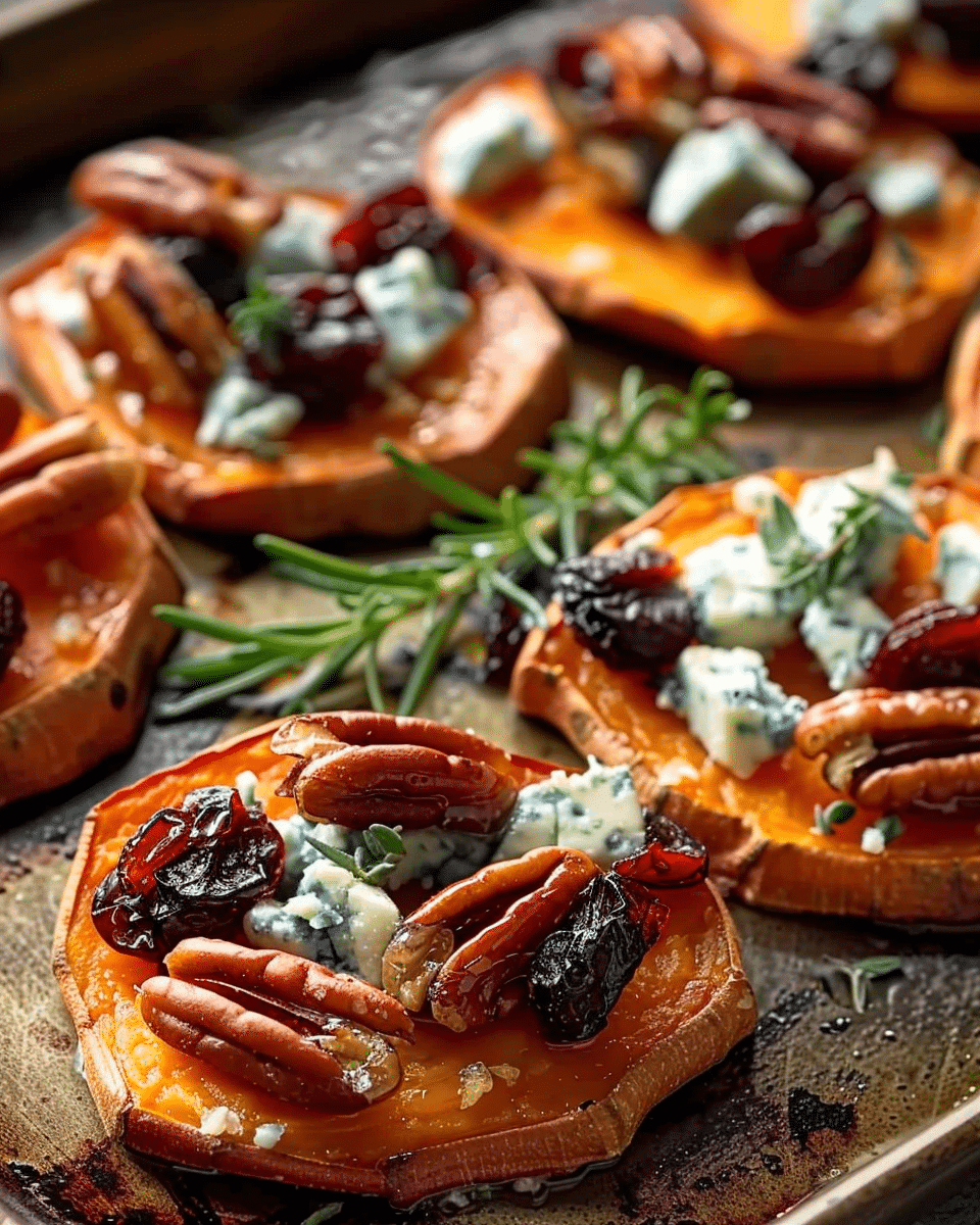 Sweet Potato Rounds with Blue Cheese
