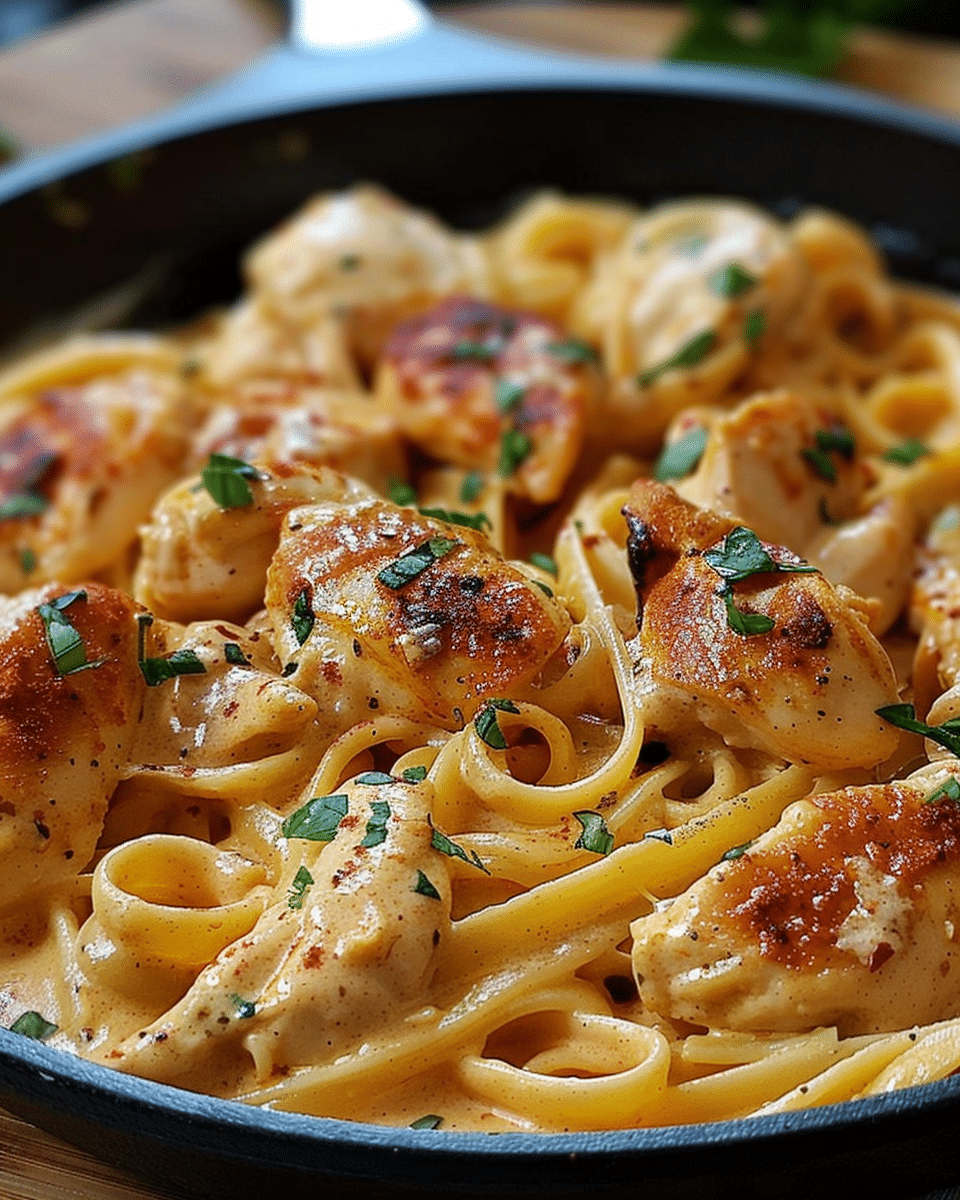 Creamy Paprika Chicken & Pasta with a Hint of Green