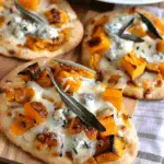 Mini Roasted Butternut Squash and Gorgonzola Pizzas