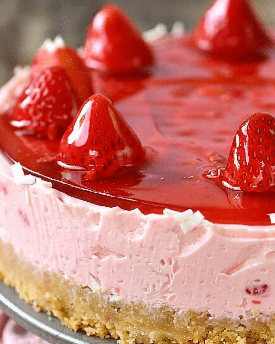 No-Bake Strawberry Jello Cheesecake