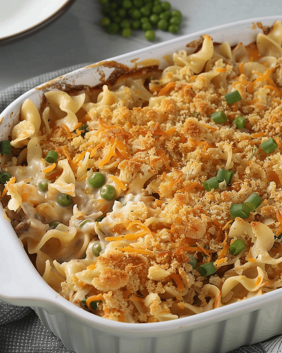 Old-Fashioned Cheesy Tuna Noodle Casserole