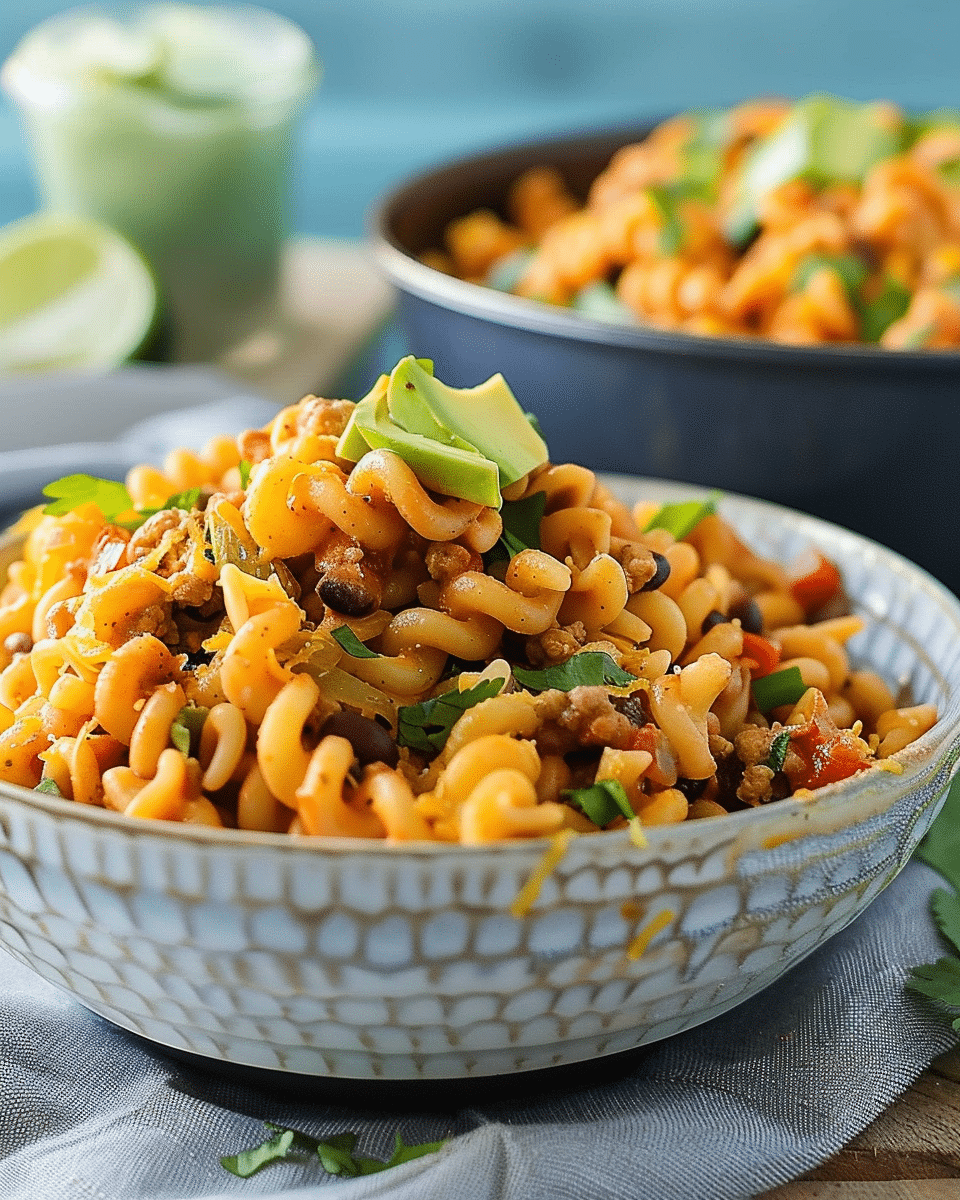 One Pot Cheesy Taco Pasta