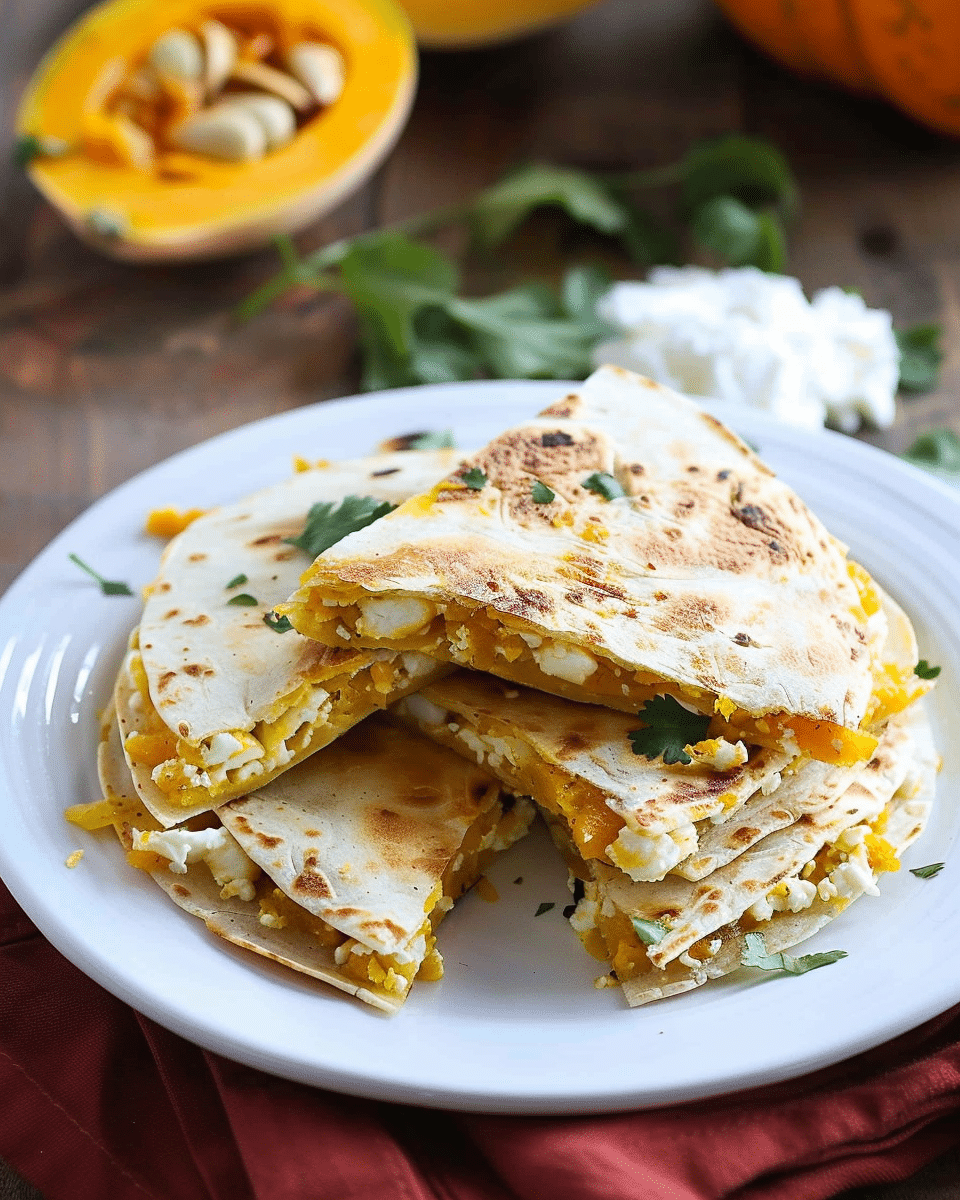 Pumpkin & Goat Cheese Savory Breakfast Quesadillas