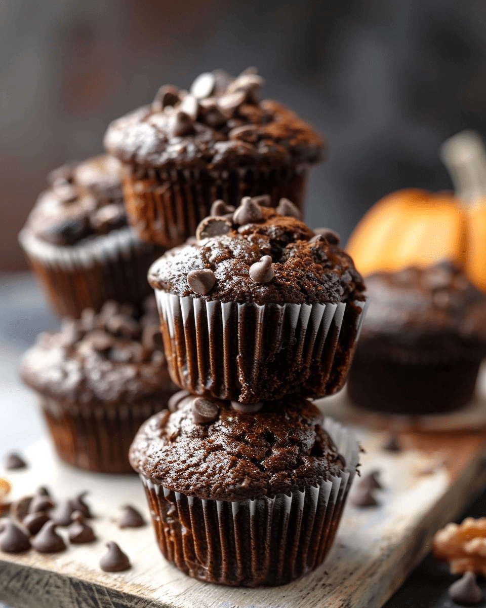Mini Chocolate Pumpkin Muffins