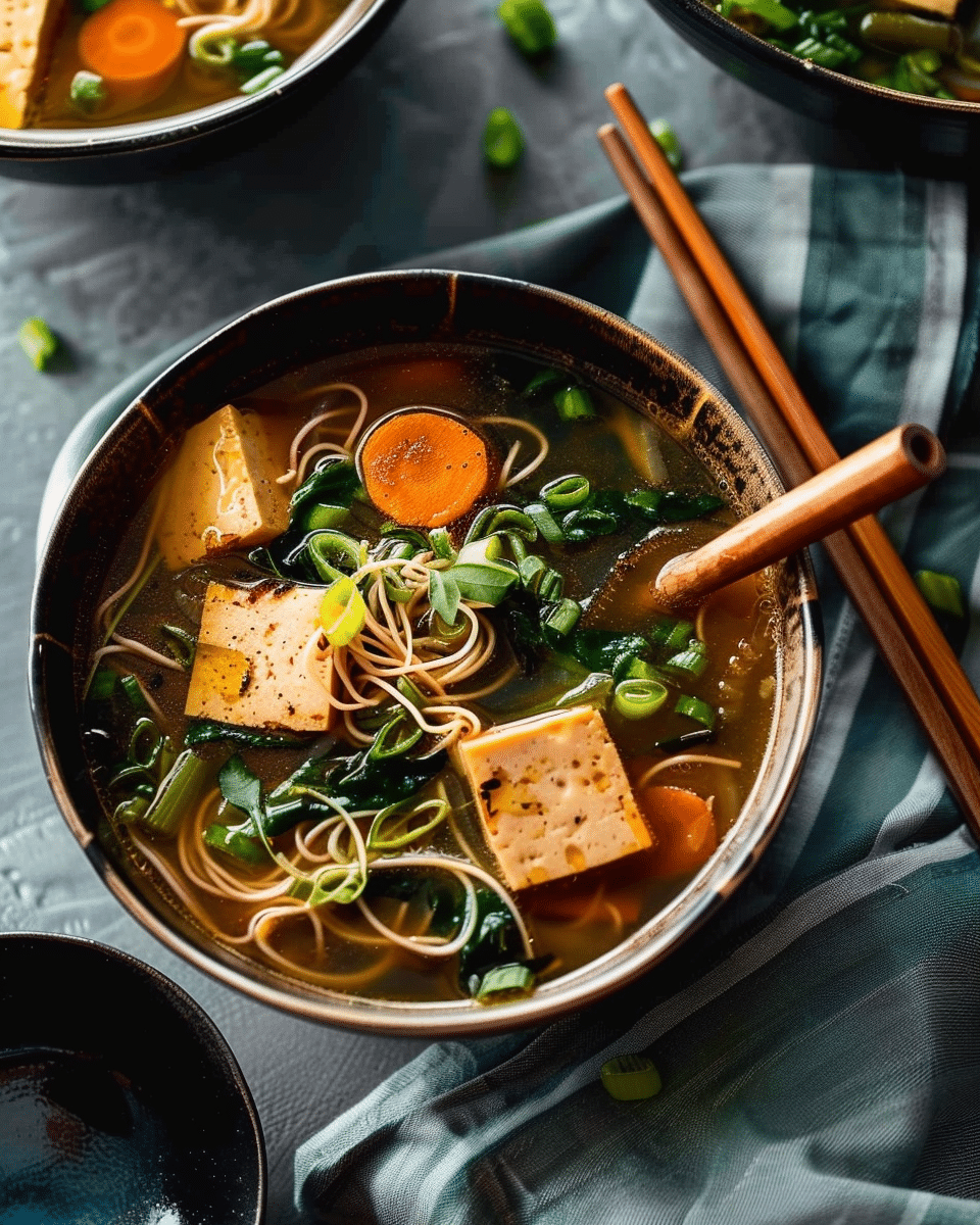 Vegetable Miso Soup with Tofu