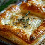 Baked Puff Pastry with Melted Cheese and Rosemary