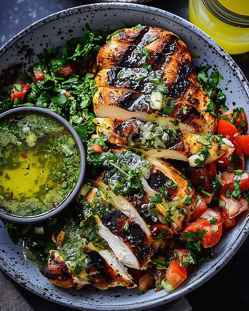 Chimichurri Grilled Chicken Bowl with Garlic Sauce