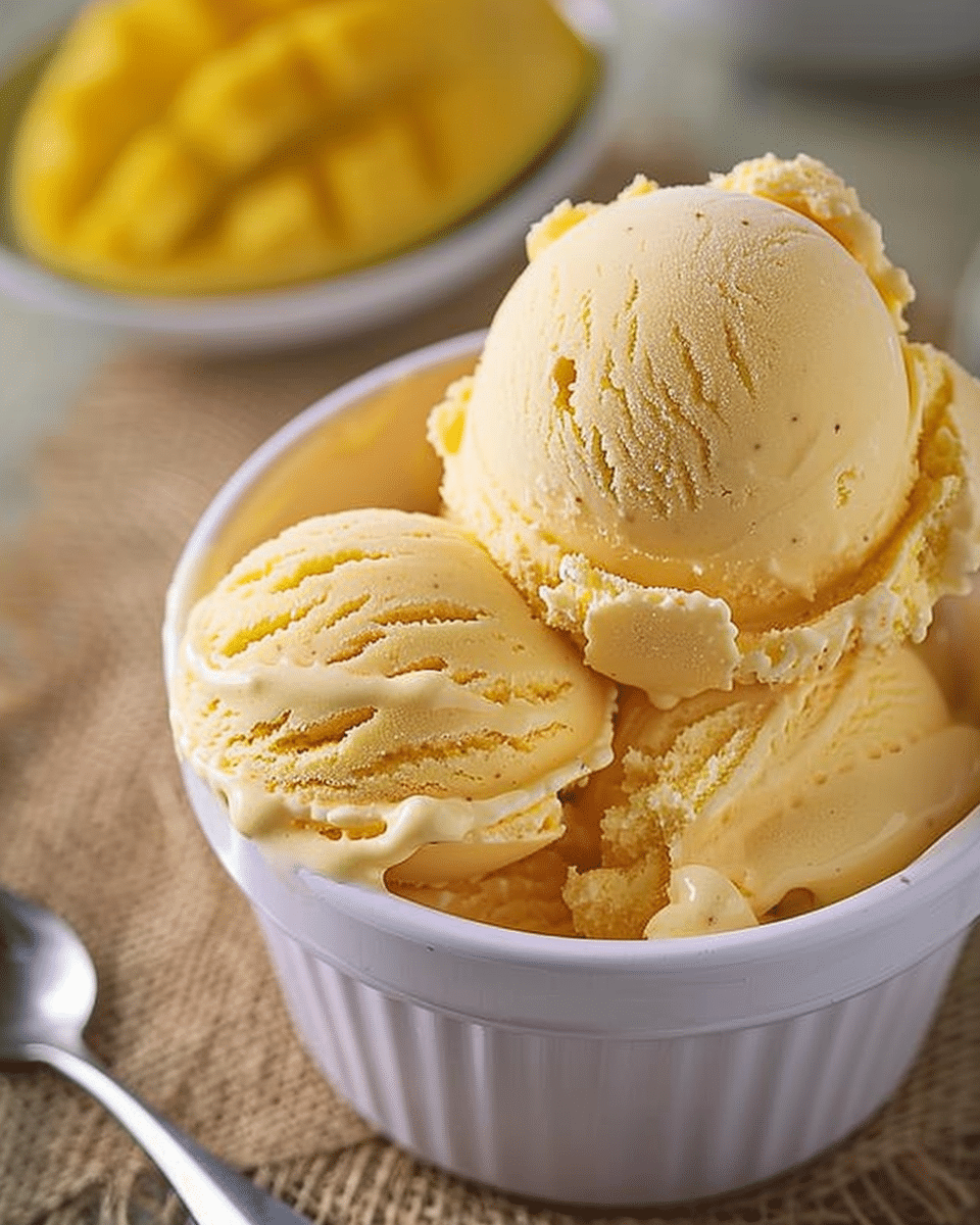 Homemade Mango Ice Cream