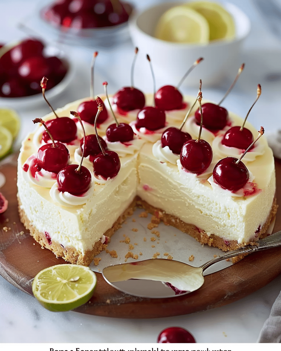 Lemon Lime Cherry Cheesecake