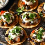 Mini Black Bean Tostadas with Chipotle Cream