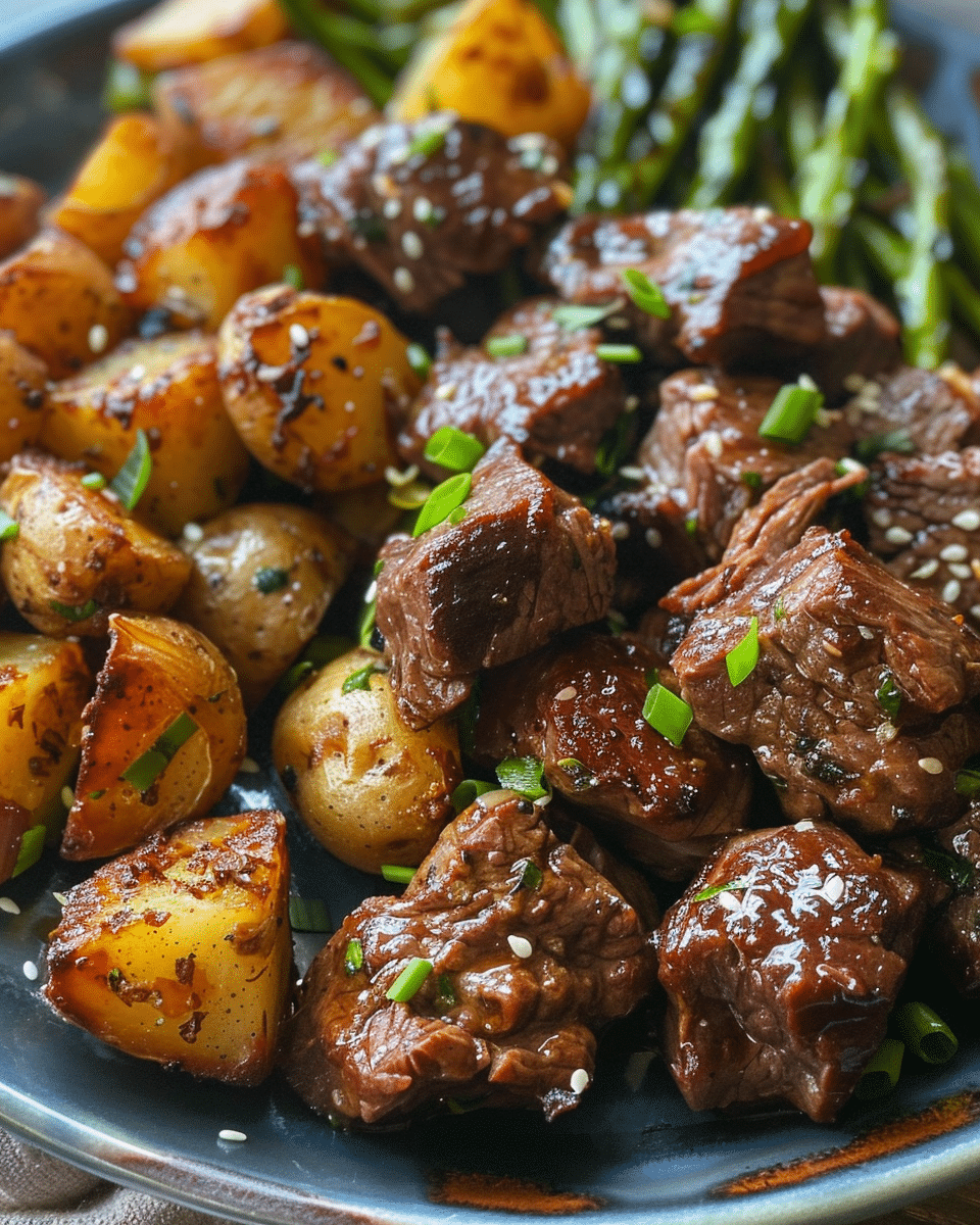 Slow Cooker Asian Steak Bites and Potatoes