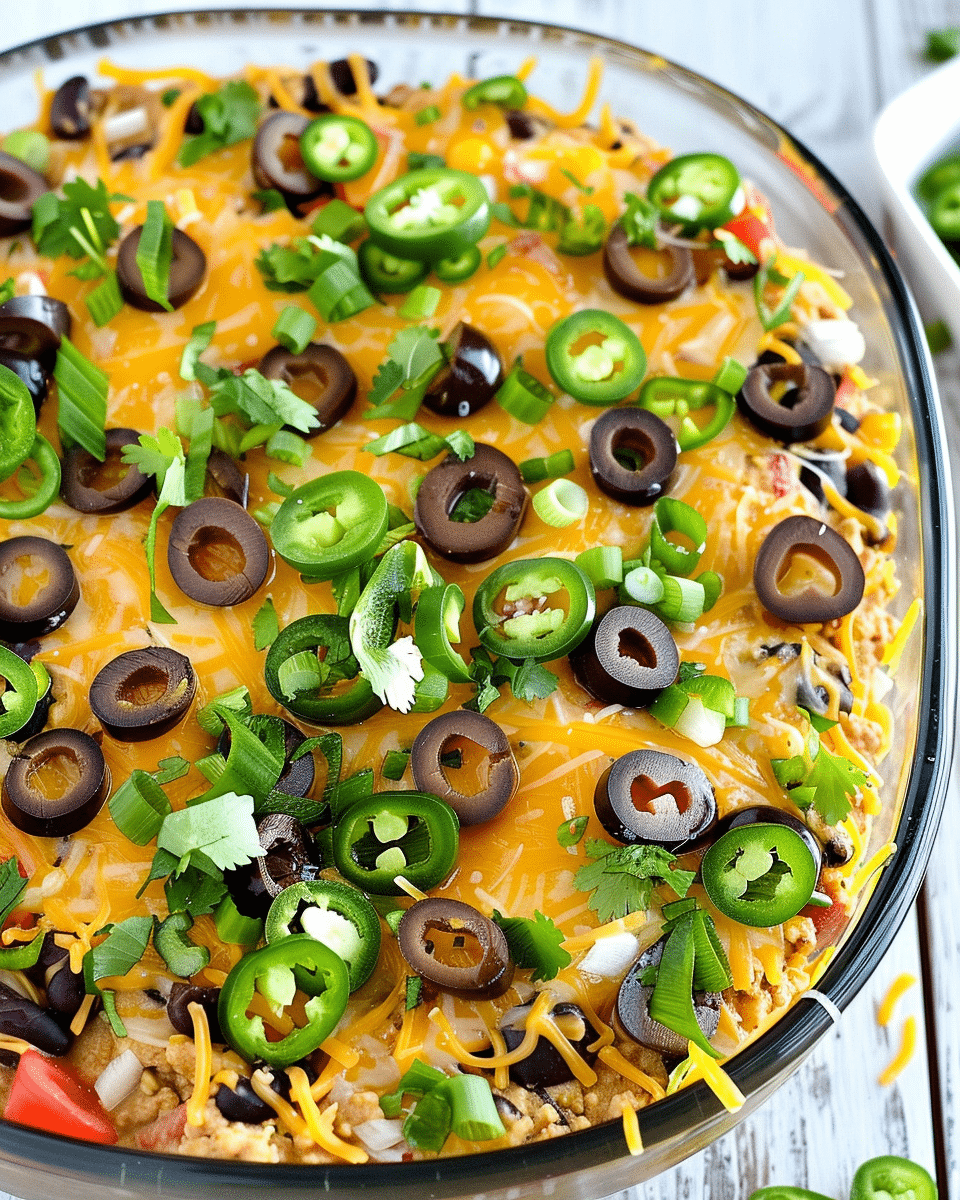 Super Easy Seven Layer Bean Dip