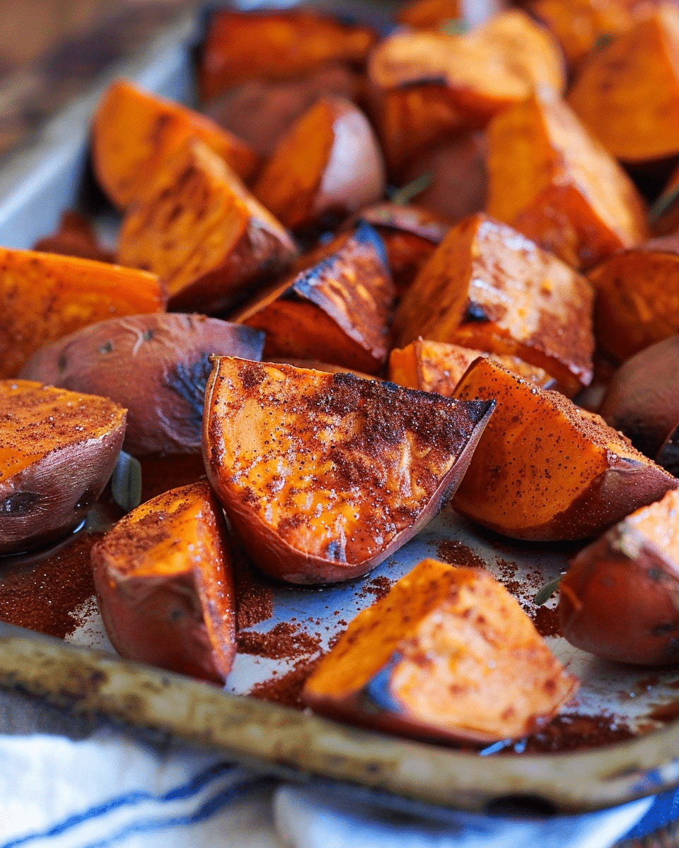 Cinnamon Maple Roasted Sweet Potatoes
