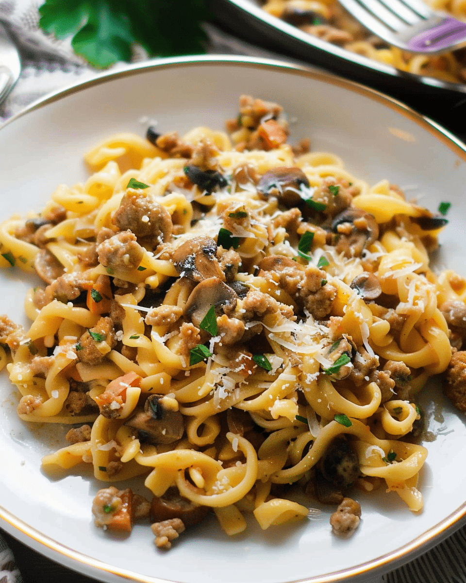 Pasta alla Boscaiola (with Sausage & Mushrooms)