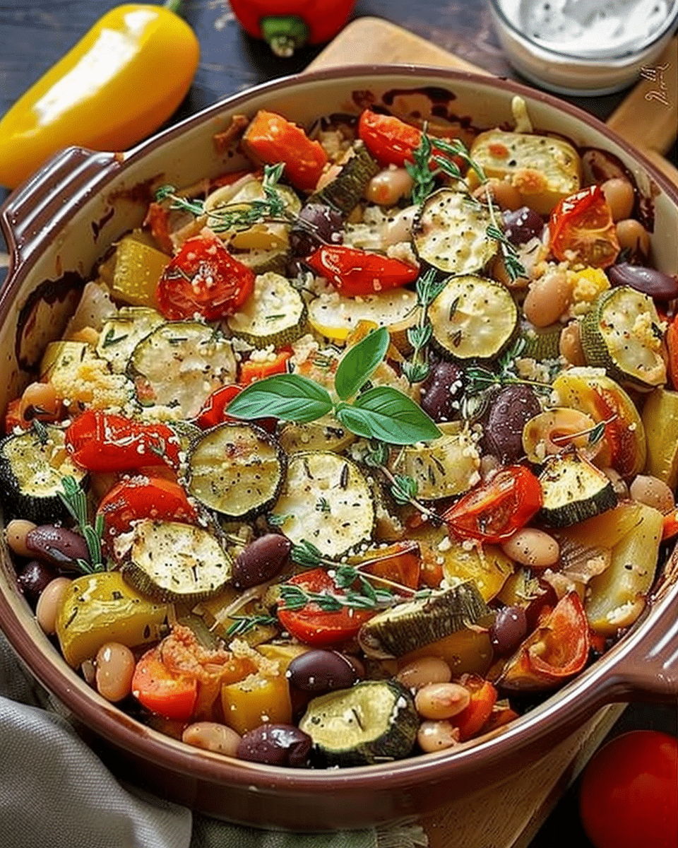 Rustic Roasted Vegetable Bake with Cannellini Beans