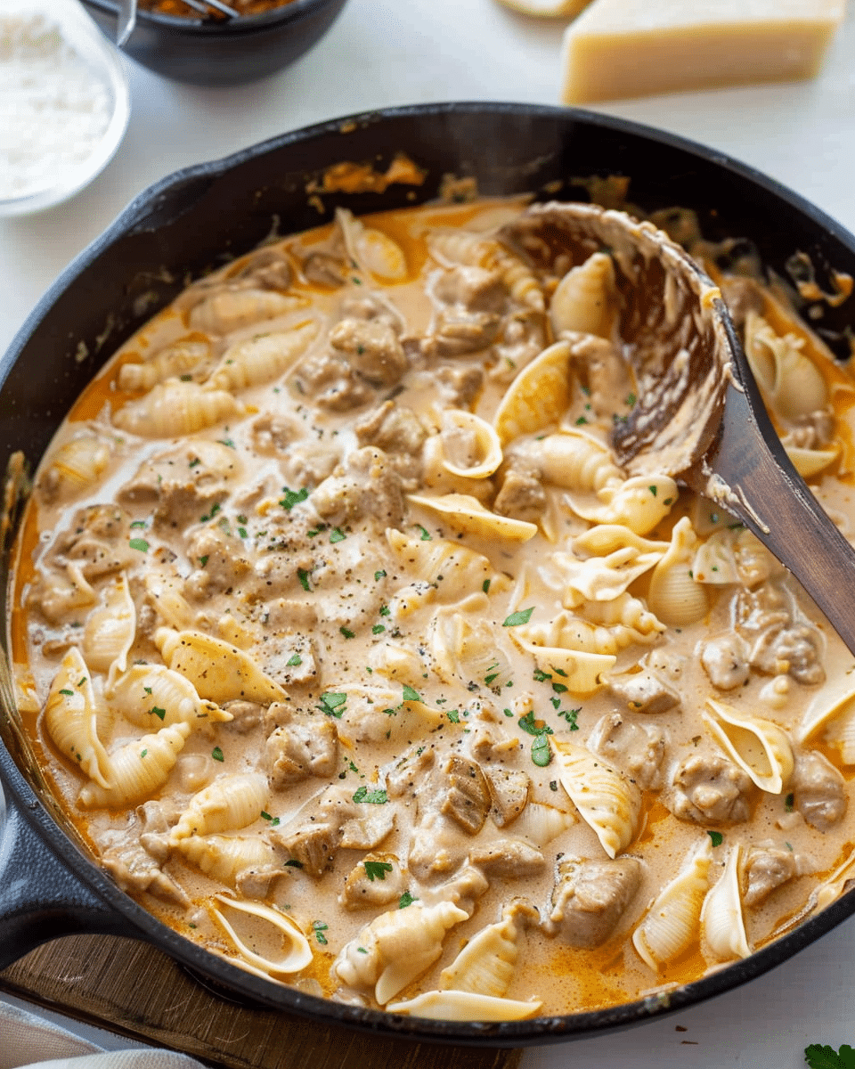 Creamy Beef and Shells
