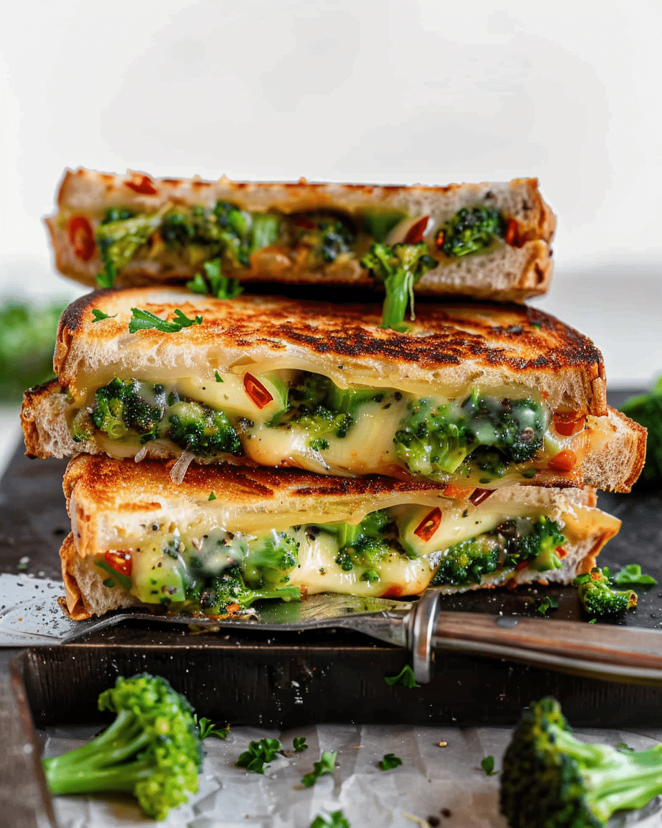 Roasted Broccoli Grilled Cheese