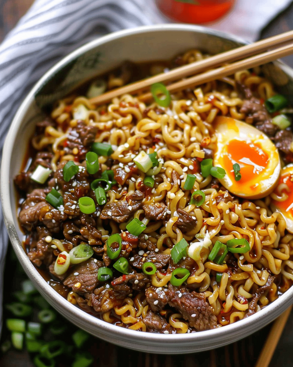Slow Cooker Beef Ramen Noodles
