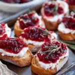 Cranberry Sauce Crostini With Creamy Goat Cheese