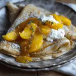 Crepes with Ricotta and Peach Thyme Confiture